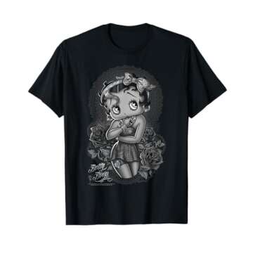 Betty Boop Fashion Roses T-Shirt, Stylish & Comfortable Wear