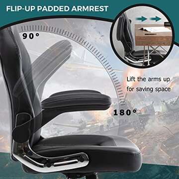 Stylish Ergonomic PU Leather Office Chair with Armrests