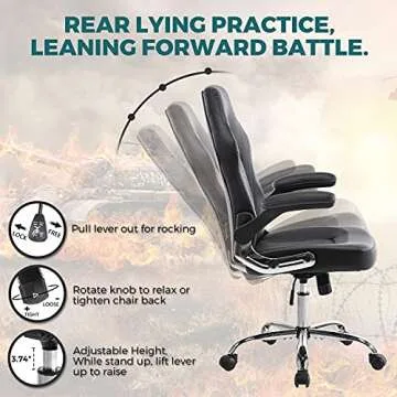 Stylish Ergonomic PU Leather Office Chair with Armrests