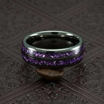 Personalized Gunmetal Tungsten Ring for Men - 100S Jewelry