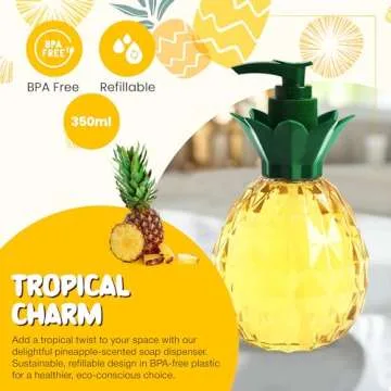 Simple Pleasures Pineapple Soap Dispenser – Cute Hand and Dish Soap Dispenser for Kitchen and Bathroom Décor – Cool Liquid Soap Dispenser for Handwashing and Cleaning