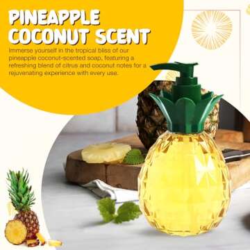 Simple Pleasures Pineapple Soap Dispenser – Cute Hand and Dish Soap Dispenser for Kitchen and Bathroom Décor – Cool Liquid Soap Dispenser for Handwashing and Cleaning