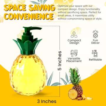 Simple Pleasures Pineapple Soap Dispenser – Cute Hand and Dish Soap Dispenser for Kitchen and Bathroom Décor – Cool Liquid Soap Dispenser for Handwashing and Cleaning