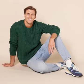 Amazon Essentials Men's 100% Cotton Fisherman Sweater