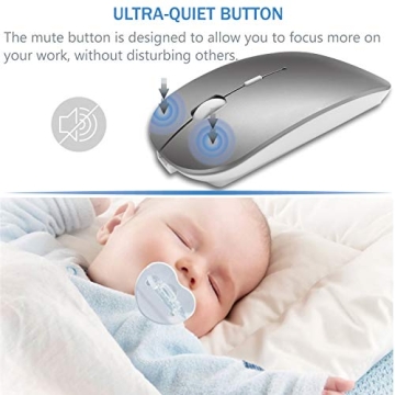 Tsmine Bluetooth Wireless Mouse Rechargeable Silent Click