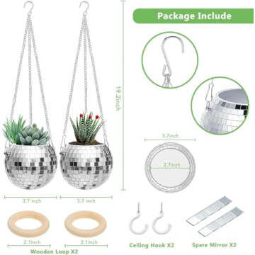 Vibrant ORIKASO 2 Pcs Disco Ball Planter for Gifts