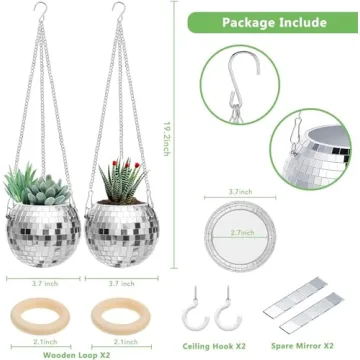 Vibrant ORIKASO 2 Pcs Disco Ball Planter for Gifts
