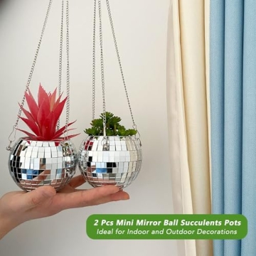 Vibrant ORIKASO 2 Pcs Disco Ball Planter for Gifts