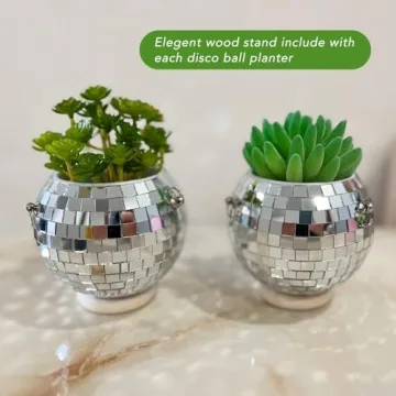 Vibrant ORIKASO 2 Pcs Disco Ball Planter for Gifts