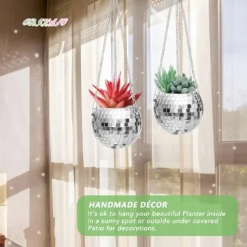 Vibrant ORIKASO 2 Pcs Disco Ball Planter for Gifts