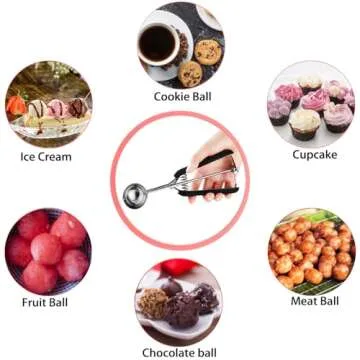 HOMURE H Small Cookie Scoop 1 Tbsp, Size #60 Cookie Dough Scoop, 1 Tableapoon Cookie Scoop for Baking, 18/8 Stainless Steel, Comfortable Grip, for Making Cookie, Melon Ball, Meatball