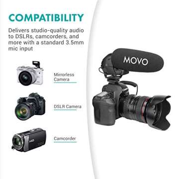 Movo VXR3031 Shotgun Microphone for Clear Audio Recording