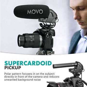 Movo VXR3031 Shotgun Microphone for Clear Audio Recording