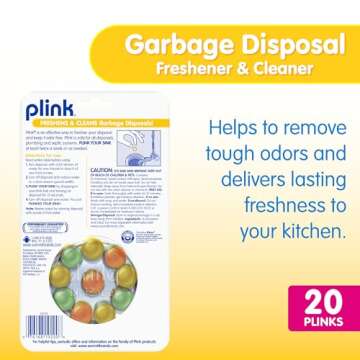 Plink Garbage Disposer Freshener and Cleaner, Sink Disposal Odor Eliminator, Quick and Easy-to-Use C...