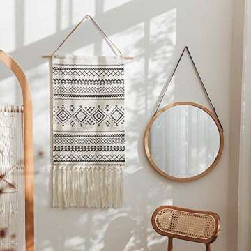 Dremisland Macrame Woven Wall Hanging Tapestry- Boho Chic Bohemian Home Decor Geometric Art Decor Bo...
