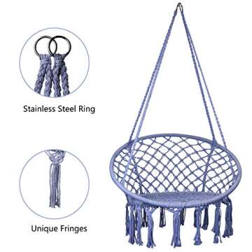 Showpin Handmade Hammock Chair 330 lb Capacity for Indoor/Outdoor Relaxation