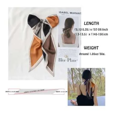 Hair Scarf for Women Fashion Silky Satin Headscarf Wrap Breathable Lightweight Neck Scarves For Hand...