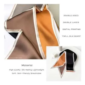 Hair Scarf for Women Fashion Silky Satin Headscarf Wrap Breathable Lightweight Neck Scarves For Handbag 5.12 x 59 inch 37