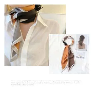 Hair Scarf for Women Fashion Silky Satin Headscarf Wrap Breathable Lightweight Neck Scarves For Handbag 5.12 x 59 inch 37