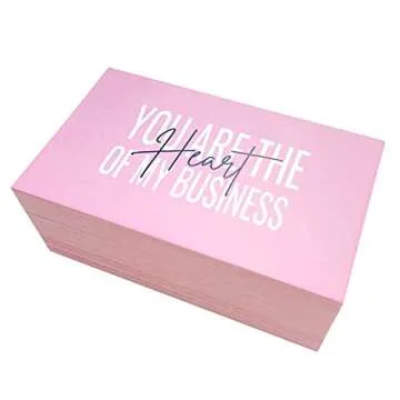 RXBC2011 Thank you Cards you are the Heart of my business Cards Package Insert for online business Pack of 100 (100 Card pink)
