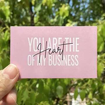 RXBC2011 Thank you Cards you are the Heart of my business Cards Package Insert for online business Pack of 100 (100 Card pink)