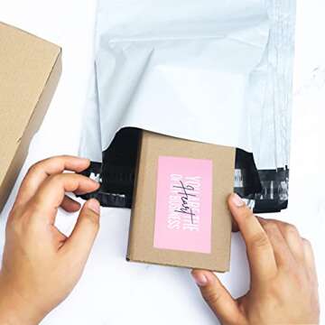 RXBC2011 Thank you Cards you are the Heart of my business Cards Package Insert for online business Pack of 100 (100 Card pink)