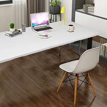 Camp Solutions Plastic Folding Table, 5 FT Folding Table, Plastic Portable Tables for Dining Parties Card Picnic Camping, Granite White