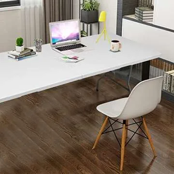 Camp Solutions Plastic Folding Table, 5 FT Folding Table, Plastic Portable Tables for Dining Parties Card Picnic Camping, Granite White