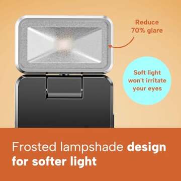 86lux Book Light, Rechargeable Reading Lights for Books in Bed, Ultralight Clip-on LED Bookmark Lamp...