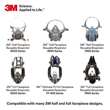 3M Particulate Filter 2097, P100 Respiratory Protection, with Nuisance Level Organic Vapor Relief (50 Pairs)