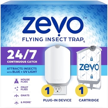 Zevo Flying Insect Trap for Indoor Use, Silent & Effective
