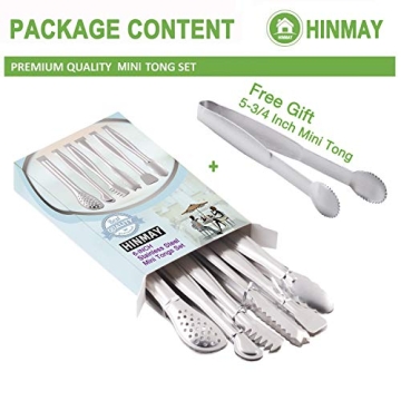 HINMAY Mini Appetizer Tongs Set - 6-Inch Serving Solution