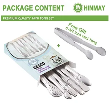 HINMAY Mini Appetizer Tongs Set - 6-Inch Serving Solution