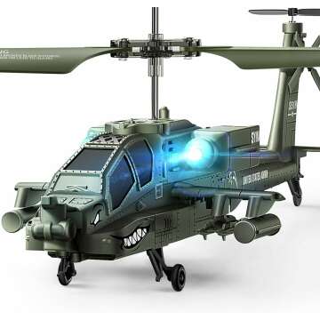 SYMA RC Military Helicopter with Easy Control & LED