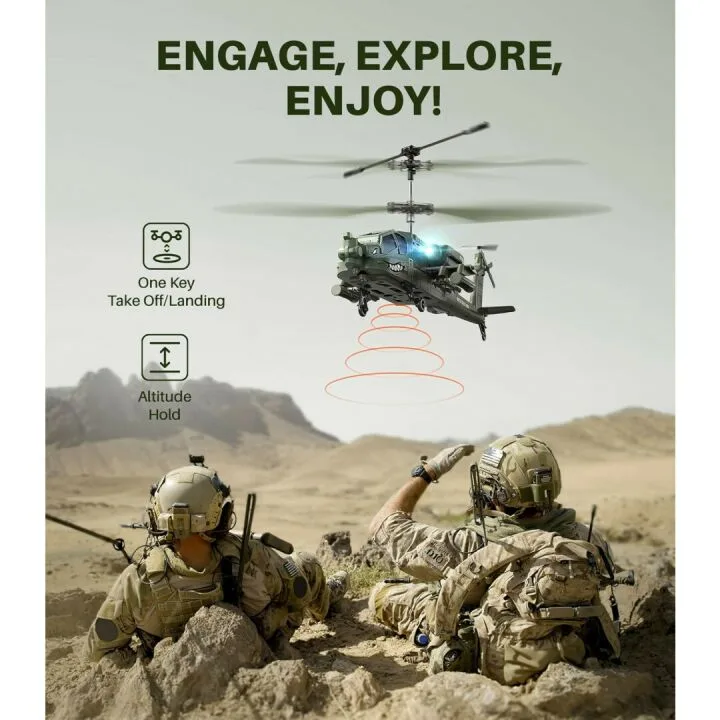 SYMA RC Military Helicopter with Easy Control & LED