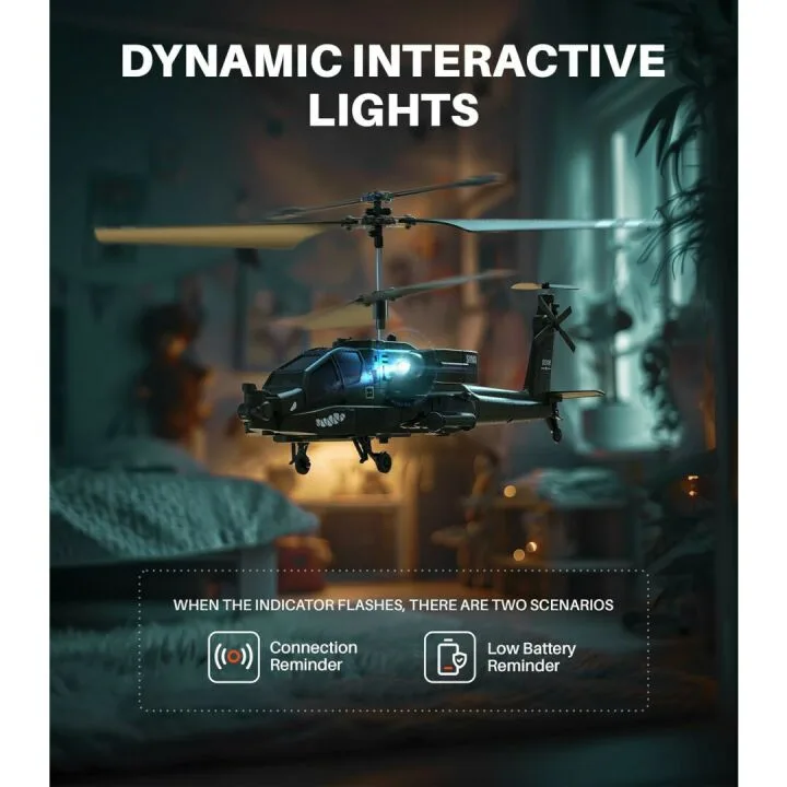 SYMA RC Military Helicopter with Easy Control & LED