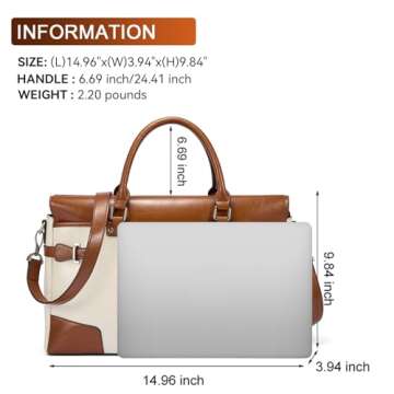 BOSTANTEN Womens Briefcase Leather Laptop Bag for Women 15.6 inch Computer Bag Messenger Business Wo...