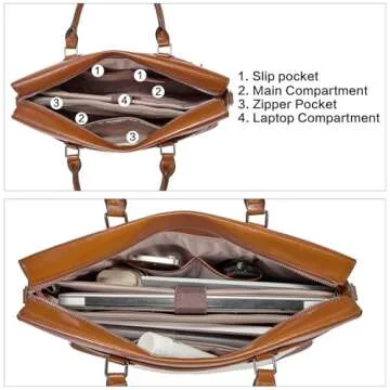 BOSTANTEN Womens Briefcase Leather Laptop Bag for Women 15.6 inch Computer Bag Messenger Business Work Tote
