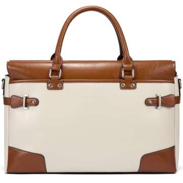 BOSTANTEN Womens Briefcase Leather Laptop Bag for Women 15.6 inch Computer Bag Messenger Business Work Tote