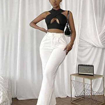 Stylish Cut Out Crisscross Wrap Crop Top for Women