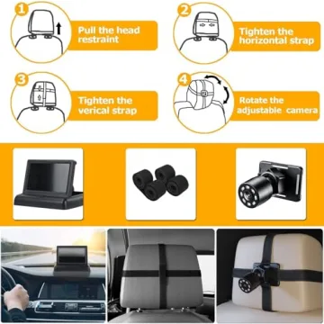 Itomoro Baby Car Mirror, View Infant in Rear Facing Seat with Wide Crystal Clear View,360° Rotation Plug and Play Easy Install baby car monitor 1080p