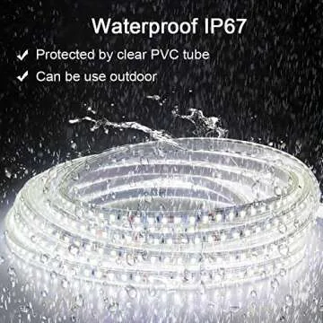 ALITOVE 24V LED Strip Lights Waterproof 32.8ft 1200 LEDs 2835 SMD Cool White 6000K Ultra Bright Outdoor LED Flexible Ribbon for Kitchen Garden Under-Cabinet Backyard(No Power Supply & Adhesive)