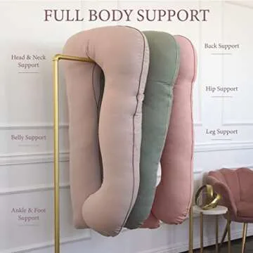 Pharmedoc Pregnancy Pillows, U-Shape Full Body Pillow -Removable Jersey Cotton Cover - Mocha - Pregnancy Pillows for Sleeping - Body Pillows for Adults, Maternity Pillow and Pregnancy Must Haves