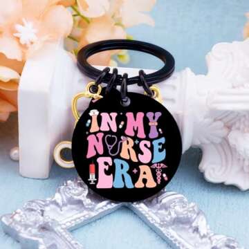 igvean Nurse Keychain Funny Nurses Day Gift for Women Birthday Christmas Graduation Gifts for Nurses Students Purse Wallet Keys Charm Prayer Inspirational Key Ring Nurses Practitioner Presents