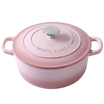 5.5 Quart Enamel Dutch Oven for Bread Baking - Pink