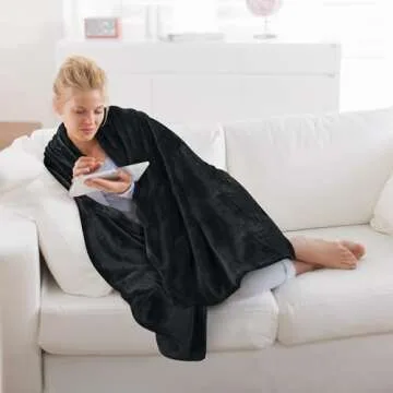 Utopia Bedding Fleece Blanket Throw Size Black 300 GSM Luxury Anti-Static Fuzzy Soft Microfiber Blanket for Couch, Sofa and Bed (60x50 Inch)