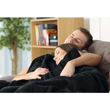 Utopia Bedding Fleece Blanket Throw Size Black 300 GSM Luxury Anti-Static Fuzzy Soft Microfiber Blanket for Couch, Sofa and Bed (60x50 Inch)