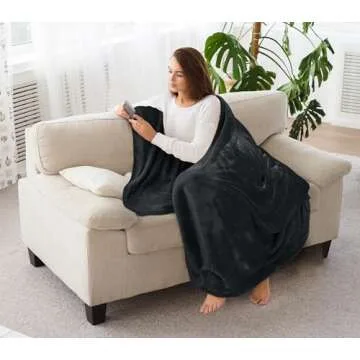 Utopia Bedding Fleece Blanket Throw Size Black 300 GSM Luxury Anti-Static Fuzzy Soft Microfiber Blanket for Couch, Sofa and Bed (60x50 Inch)