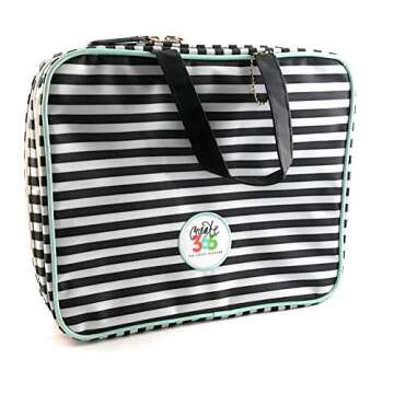me & my BIG ideas Storage Case - The Happy Planner Scrapbooking Supplies - Black & White Stripe - Ho...