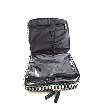 me & my BIG ideas Storage Case - The Happy Planner Scrapbooking Supplies - Black & White Stripe - Holds Your Planner & Accessories - Zippered Bag with Handle & 2 Removable Pouches - 12 x 10.5 x 4 in.